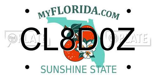 CL8D0Z Florida License Plate