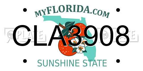 CLA3908 Florida License Plate