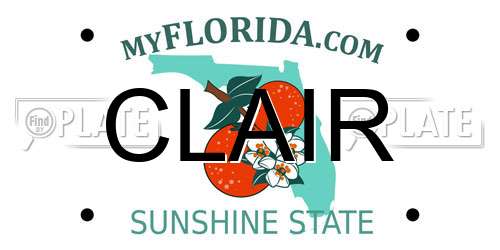CLAIR Florida License Plate