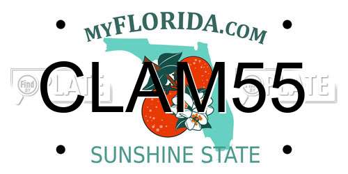 CLAM55 Florida License Plate