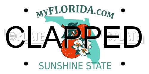 CLAPPED Florida License Plate