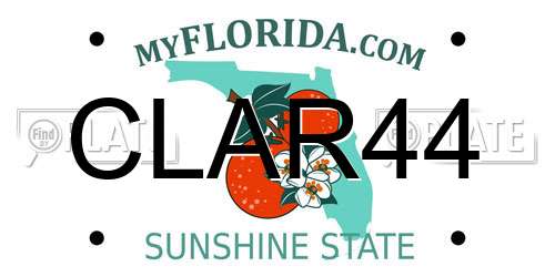 CLAR44 Florida License Plate