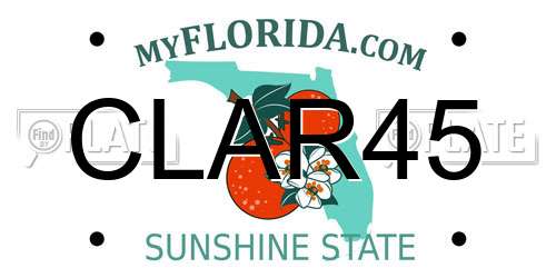 CLAR45 Florida License Plate