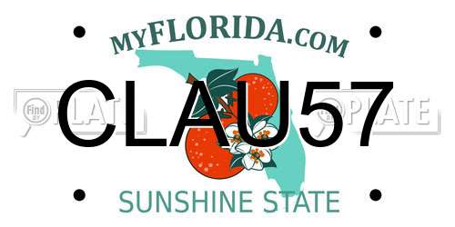 CLAU57 Florida License Plate