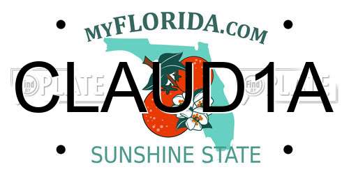 CLAUD1A Florida License Plate