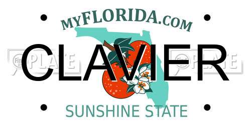 CLAVIER Florida License Plate