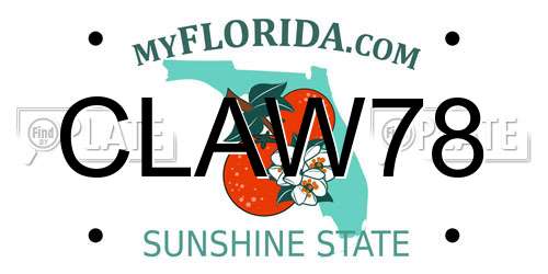 CLAW78 Florida License Plate