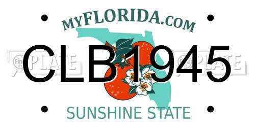 CLB1945 Florida License Plate