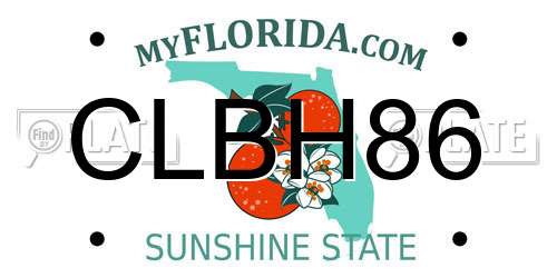 CLBH86 Florida License Plate