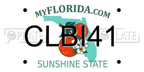 CLBI41 Florida License Plate
