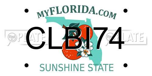 CLBI74 Florida License Plate