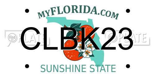 CLBK23 Florida License Plate