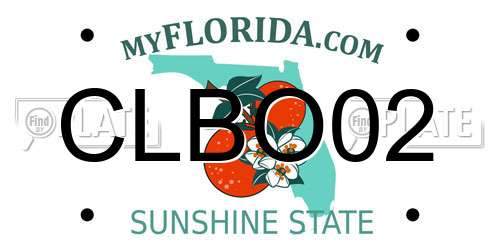 CLBO02 Florida License Plate
