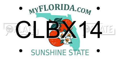CLBX14 Florida License Plate