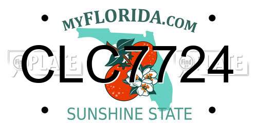 CLC7724 Florida License Plate