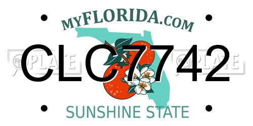 CLC7742 Florida License Plate