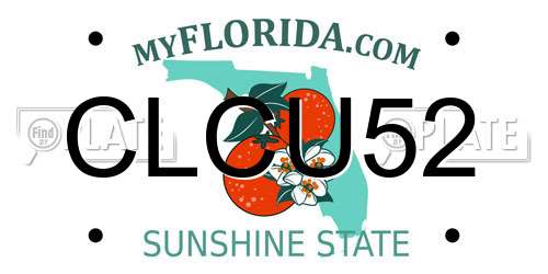 CLCU52 Florida License Plate