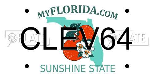 CLEV64 Florida License Plate