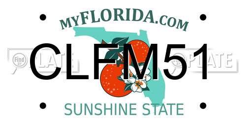 CLFM51 Florida License Plate