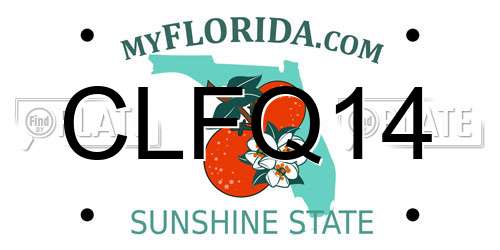 CLFQ14 Florida License Plate