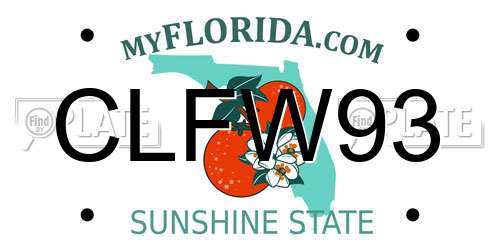 CLFW93 Florida License Plate
