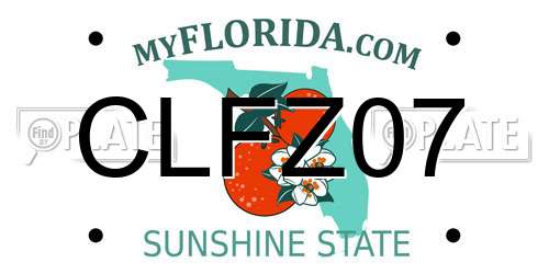 CLFZ07 Florida License Plate