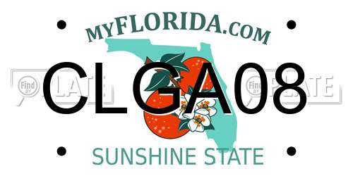 CLGA08 Florida License Plate