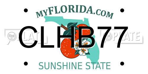 CLHB77 Florida License Plate