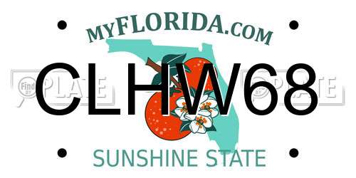 CLHW68 Florida License Plate
