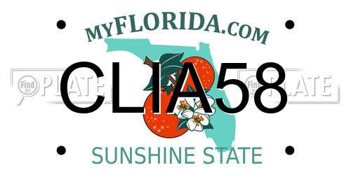 CLIA58 Florida License Plate