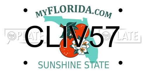 CLIV57 Florida License Plate