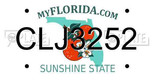 CLJ3252 Florida License Plate