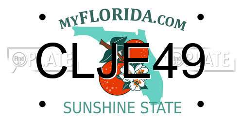 CLJE49 Florida License Plate