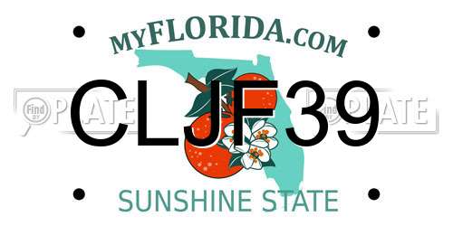 CLJF39 Florida License Plate