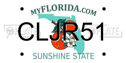 CLJR51 Florida License Plate