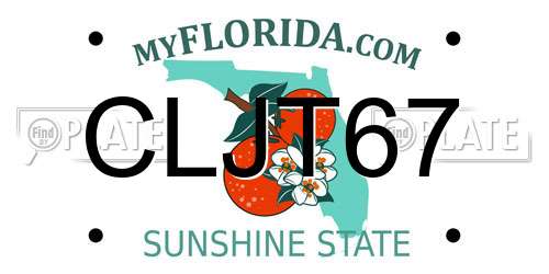 CLJT67 Florida License Plate