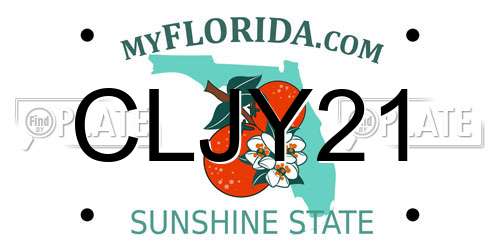 CLJY21 Florida License Plate