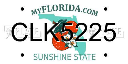 CLK5225 Florida License Plate