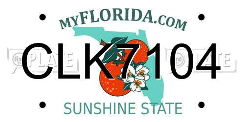 CLK7104 Florida License Plate