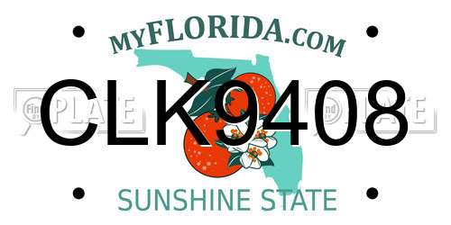 CLK9408 Florida License Plate