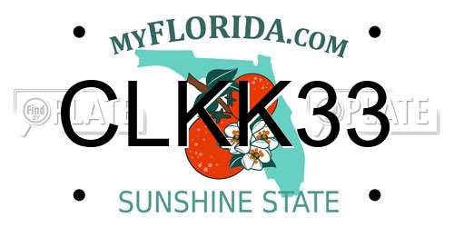 CLKK33 Florida License Plate