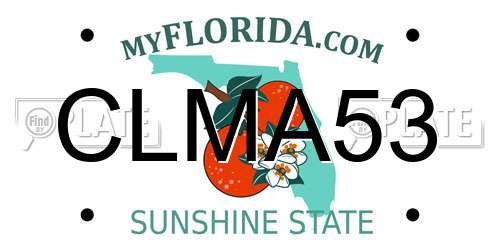 CLMA53 Florida License Plate
