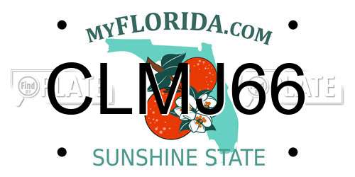 CLMJ66 Florida License Plate