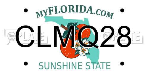 CLMQ28 Florida License Plate