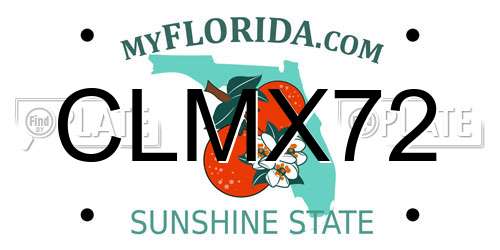 CLMX72 Florida License Plate