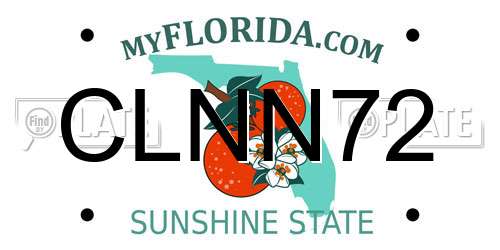 CLNN72 Florida License Plate