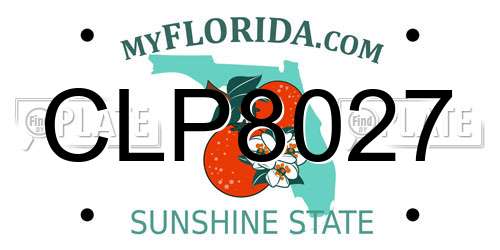 CLP8027 Florida License Plate