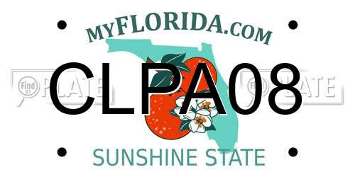 CLPA08 Florida License Plate