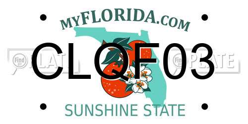 CLQF03 Florida License Plate