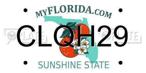CLQH29 Florida License Plate